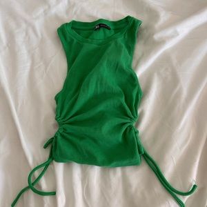 Zara Green Crop Top with side ties